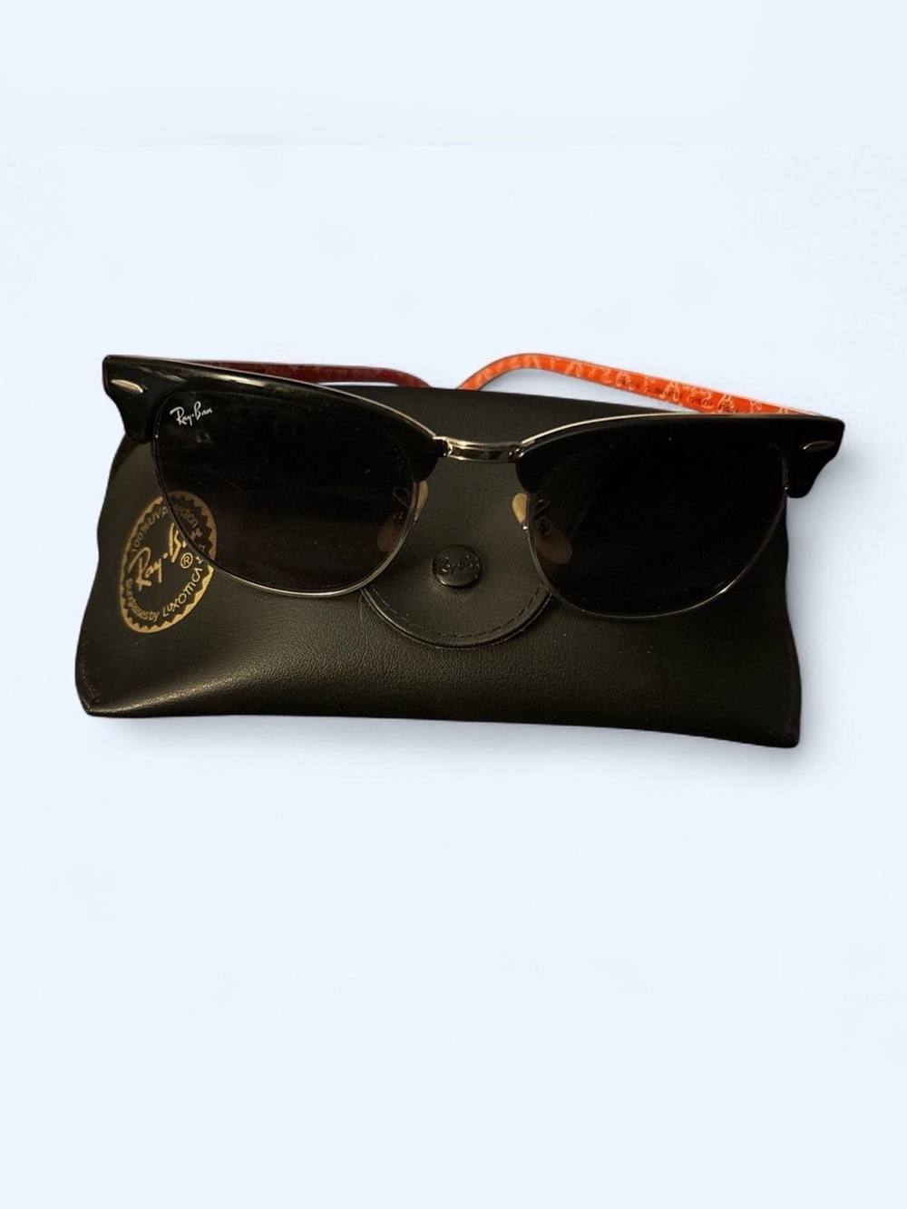 Ray-Ban Black Sunglasses with Red Temples